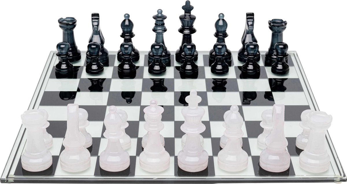 Kare Decofiguur Chess Transparent 60x60cm