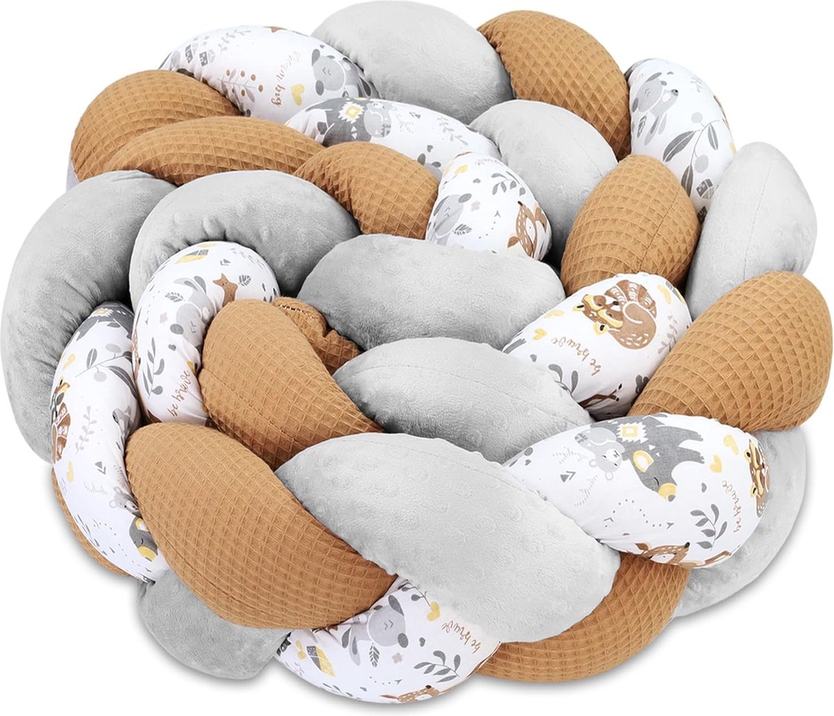 Totsy Baby Cuddly Cushion Children's Cushion Decoration 150 cm – Fluffy Decorative Cushion Children's Room Children's Cushion Decorative Cushion Braided Cotton Minky Deer Grey