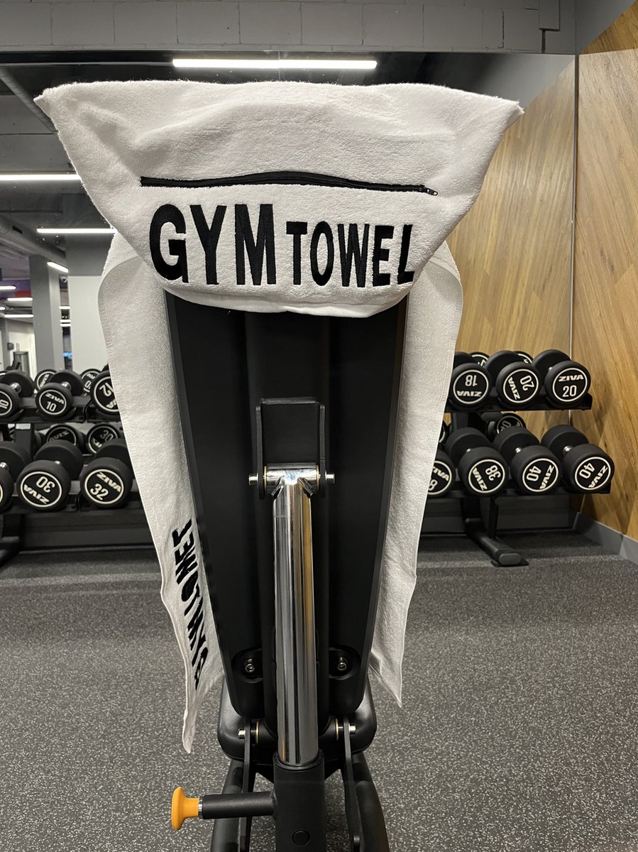 Gym Towel - Fitness handdoek - Sporthanddoek - Opbergvak - Rits - Wit