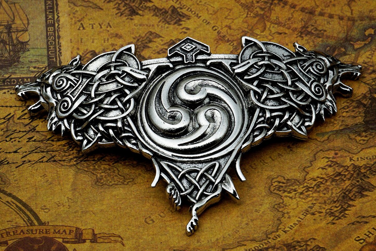 [Two Ravens] Wolf Haarclip - Wolvenhoofden Haarpin - Fenrir Haarklem - Viking Sieraden - Elegante Haaraccessoires - Asatru - Noorse Mythologie - Haarsieraden - Zilverkleurig