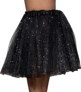 Tutu - Met glitters - Tule rokje - Petticoat - Kinderen - Meisjes - Zwart