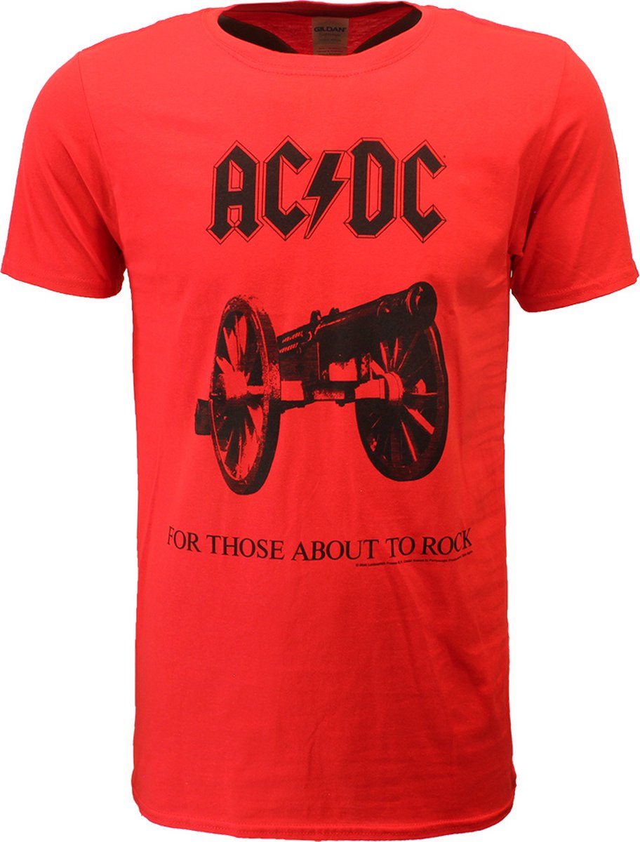 ACDC For Those About To Rock Rood T-Shirt - Officiële Merchandise - L