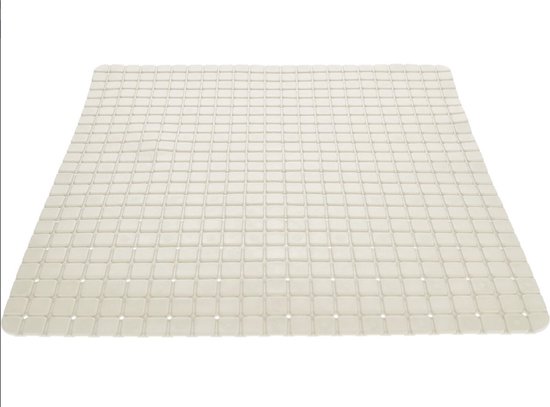 Witte Antislip Badmat van 50x50 cm - Eigentijds Vierkant Design met Afgeronde Hoeken voor een Stijlvolle Badkamerinrichting - Veiligheid en Comfort Gecombineerd