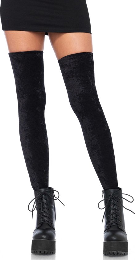 Leg Avenue Bas Crushed Velvet Noir