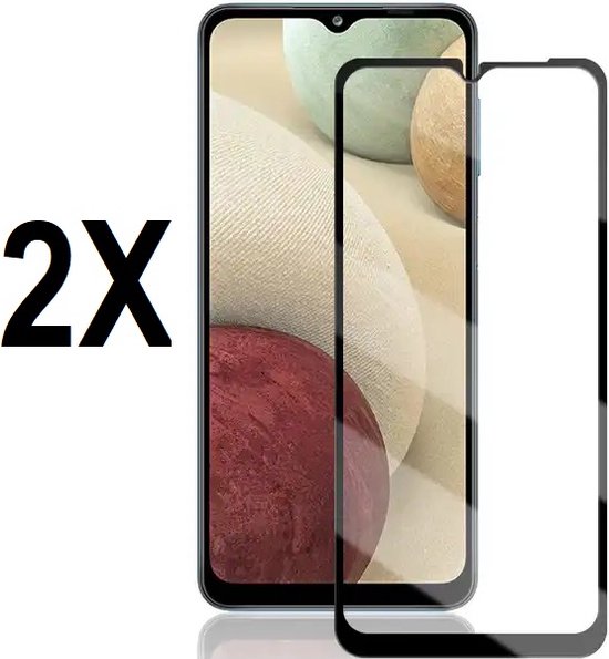 Screenz® - Screenprotector geschikt voor Samsung Galaxy A12 - Tempered Glass Screen protector geschikt voor A12 - Beschermglas - Glasplaatje - 2 stuks