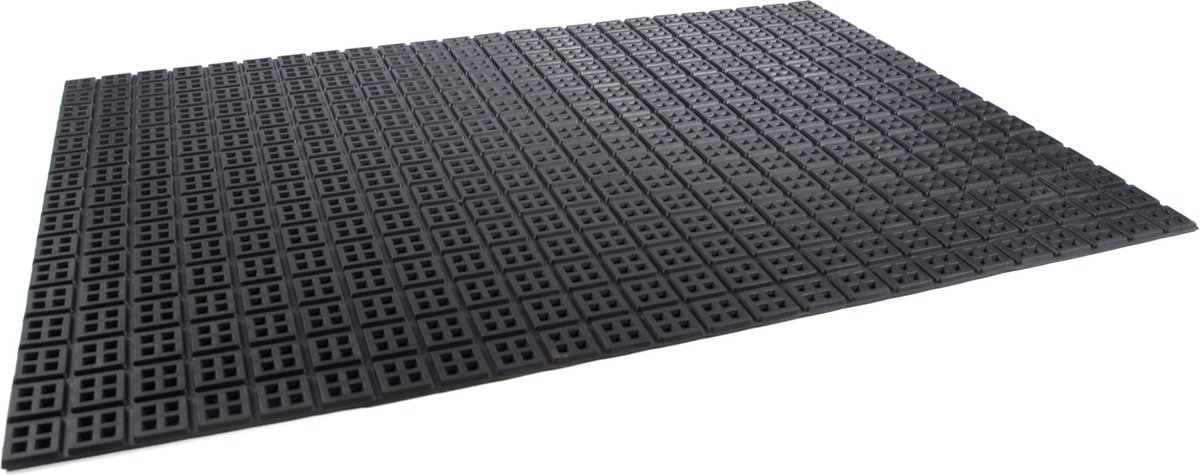 Rubbermagazijn Rubbermat - Werkplaatsmat - 150x100cm - Werkplaatsvloer - Dikte 10mm Zwart
