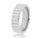 My Bendel - Bague argentée avec côtes - Bague argentée avec côtes - Avec emballage cadeau luxueux