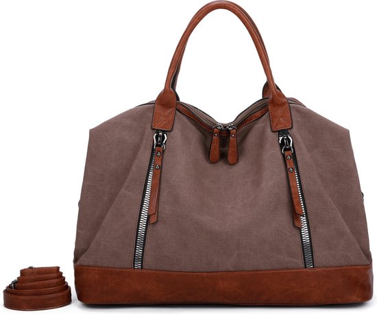 Ines Delaure - Weekendtas - Weekender - Reistas - Sporttas - 35 liter - Bruin