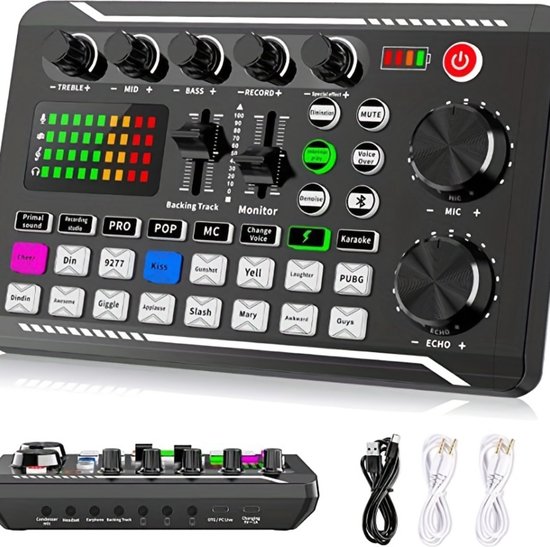 Muziekconsole, mengpaneel voor klein geluid 4 kanalen met USB voor thuis