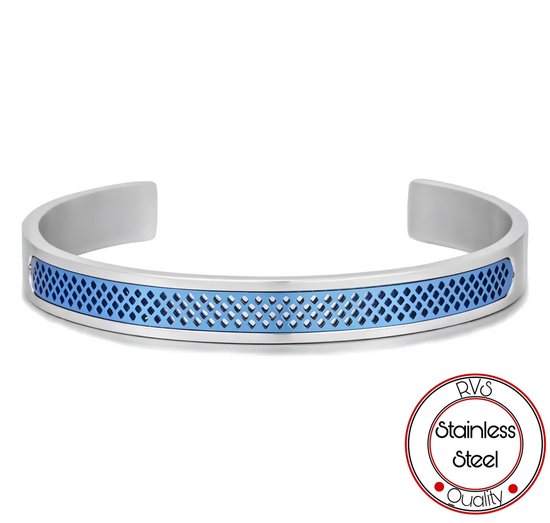 Soraro Klemarmband | Blauw | Armband Mannen | Armband Heren | Mannen Cadeau | Vaderdag | Vaderdag Cadeau