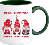 Christmas Gnomies Rouge - Pull de Noël laid Cadeau de Noël - Vêtements de Noël Femme / Homme / Unisexe - Tenue de vacances amusante - - Mug bicolore - Vert bouteille