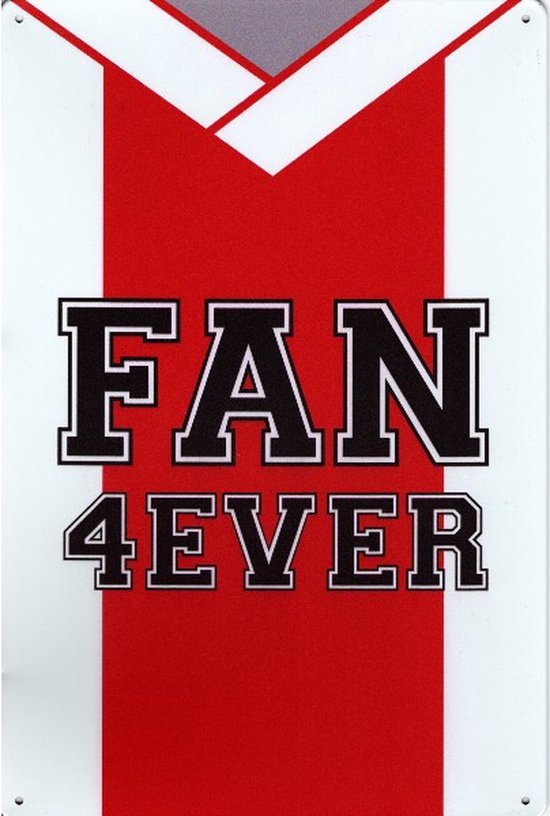 Metalen Wandbord Fan 4ever Amsterdam - 20 x 30 cm