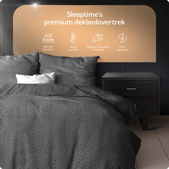 Sleeptime Jason - Dekbedovertrekset - Tweepersoons - 200x200/220 + 2 kussenslopen 60x70 - Antraciet