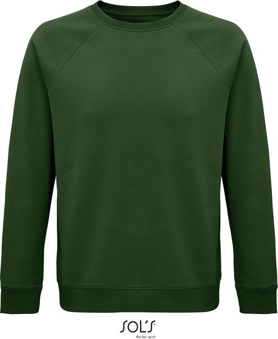 SOLS Premium Unisex Adult Space Organic Raglan Sweatshirt (Flessen Groen) M
