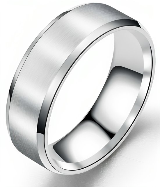 Heren Ring Zilver kleurig met Strak Gepolijste Rand - Staal - Ringen Mannen  Dames -... | bol