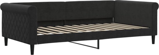 vidaXL - Slaapbank - 100x200 - cm - fluweel - zwart