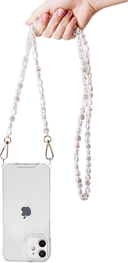 WEBEEDY 3 STKS Kralen Telefoon Lanyard Polsband Kawaii Aardbei Kralen Parel Telefoon Charm Strap Acryl Kralen Parel Armband Sleutelhanger voor Vrouwen Leuke Telefoon Decoratie