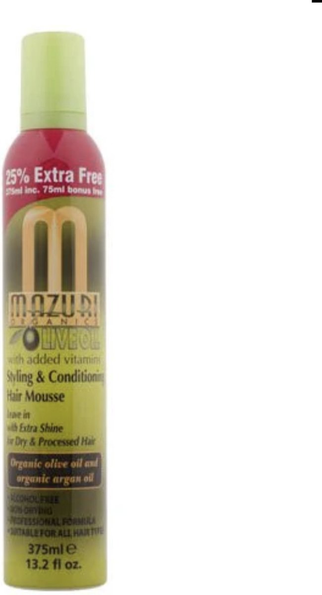 Mazuri Olive Oil Styling & Conditioning Hair Mousse 375ml