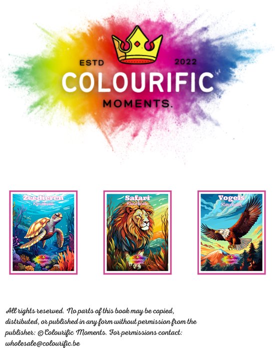 Colourific Moments Kleuren op nummer voor volwassenen - Kleurboek voor volwassen - 30 Kleurplaten - A5 formaat - Colourific Moments