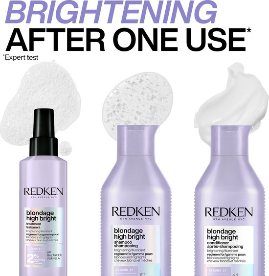 Redken Blondage High Bright Shampoo – Voor alle balayages, gekleurde & gehighlighte blondines – 300 ml