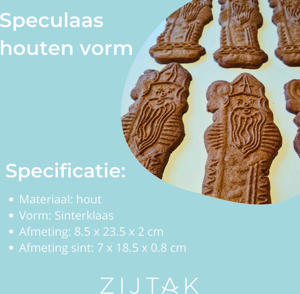 ZijTak Speculoosplank Sint Sinterklaas Speculaasplank