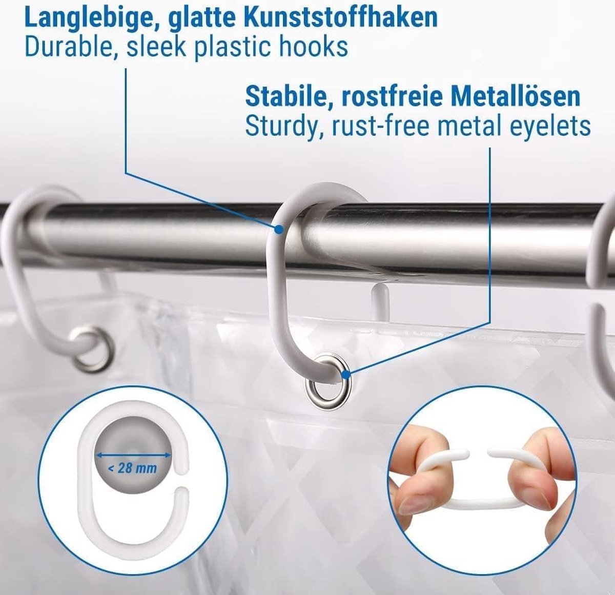 Douchegordijn 100 EVA Waterdicht Schimmelbestendig 120 x 200 cm