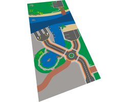 BrickDoo's BrickMaps 32237001 City Harbour Island - Wegplaat speelmat geschikt voor LEGO City Schip - Formaat gelijk aan 3x7 bouwplaat