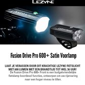 Lampe avant Lezyne Fusion Drive Pro 600+ satinée - Éclairage de vélo de vélo - Éclairage avant de vélo - Étanche - 600 lumens - 6 modes de sortie - Zwart