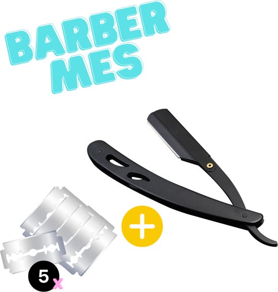 Luxe Barbiersmes Zwart Incl 5 Dubbele Scheermesjes Razor luxe-barbiersmes-zwart-incl-5-dubbele-scheermesjes-razor
