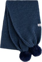 Baby's Only Écharpe avec pompon Cool - Écharpe enfant - Écharpe Bébé - Écharpe d'hiver - Écharpe - Écharpe fille - Écharpe garçon - Jeans - Bleu foncé - 110x16 cm - 3-36 mois