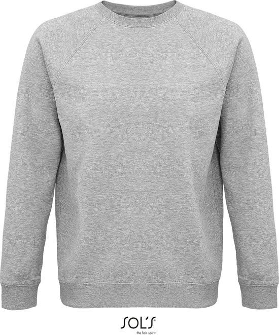 SOLS Premium Unisex Adult Space Organic Raglan Sweatshirt (Grey melange) M