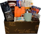 Koffiezz cadeau gefeliciteerd - geschenk met koffie-kopje-lekkernijen en van Harte koffie
