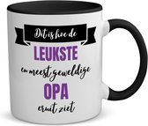 Akyol - meest geweldige opa koffiemok - theemok - zwart - Opa - beste opa - verjaardagscadeau - cadeau voor opa - kado - 350 ML inhoud