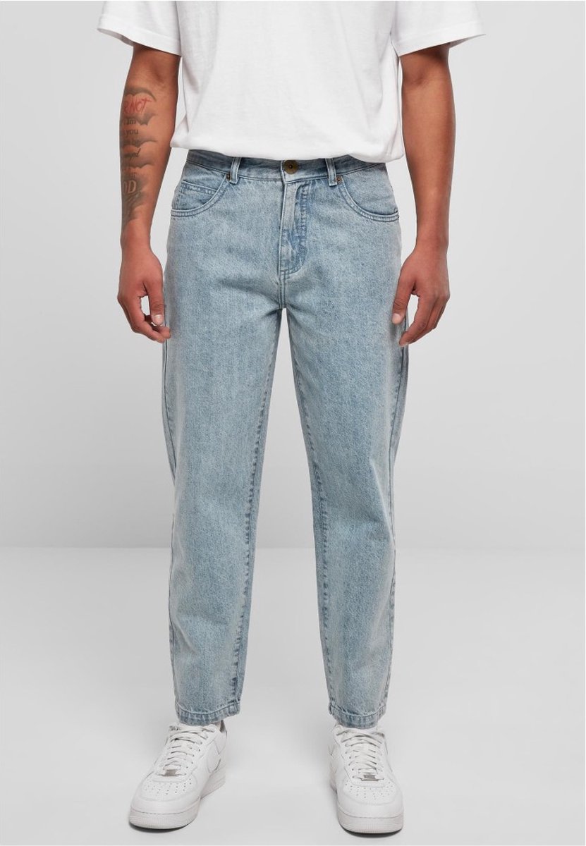 Southpole - Spray Logo Denim Broek rechte pijpen - Taille, 30 inch - Blauw