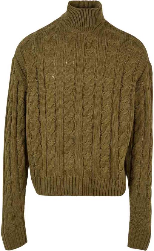 Urban Classics - Boxy roll Sweater/trui - 5XL - Olijfgroen