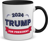 Akyol - trump for president 2024 koffiemok - theemok - zwart - President - trump aanhangers - verjaardagscadeau - support - kado - 350 ML inhoud