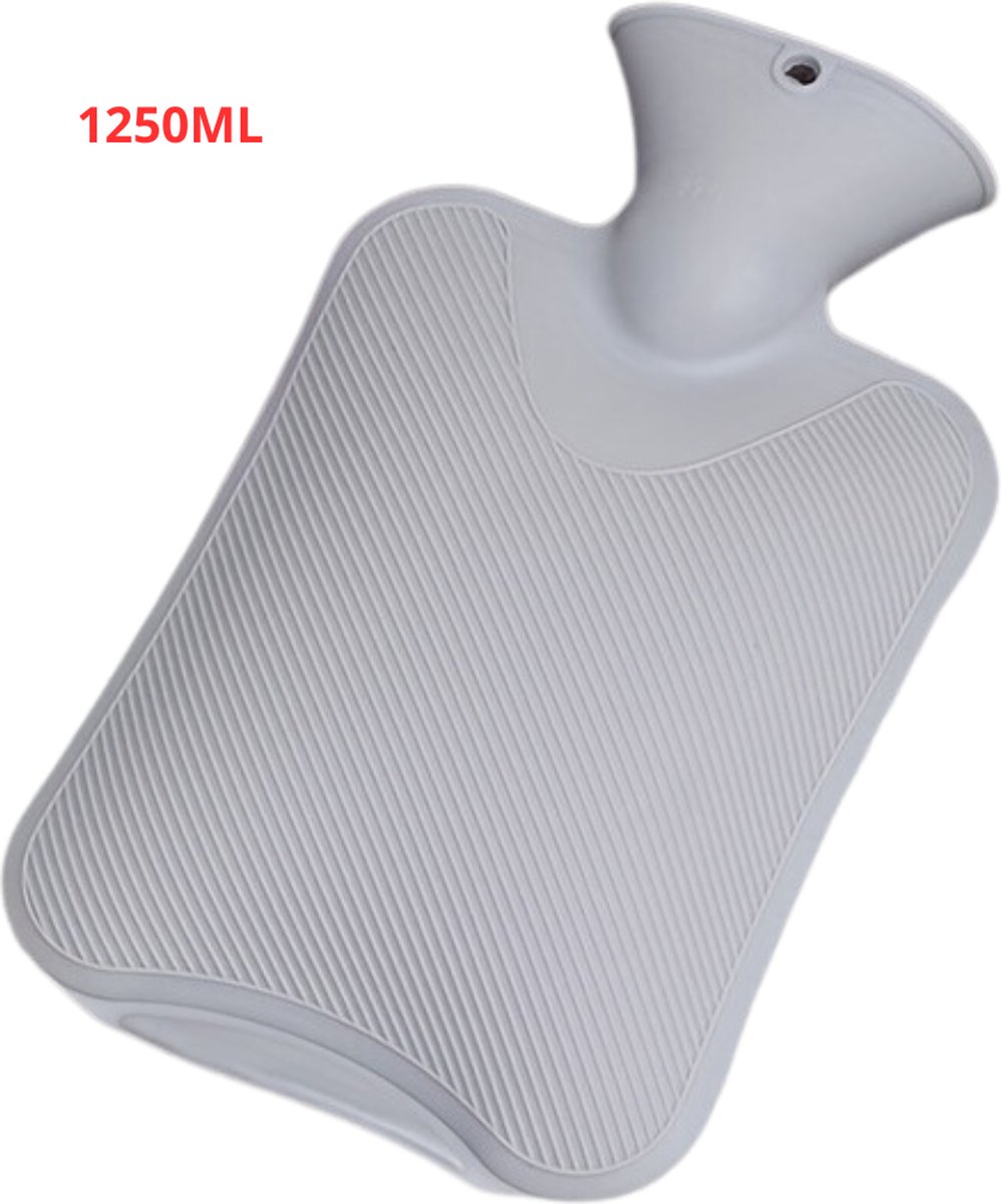 Goedkoopste Warmtekruik - Warmwaterzak Met Hoes - Warmwaterkruik - Warmtekussen - Knuffel Kruik - Bag - Grijs - 1,25 Liter