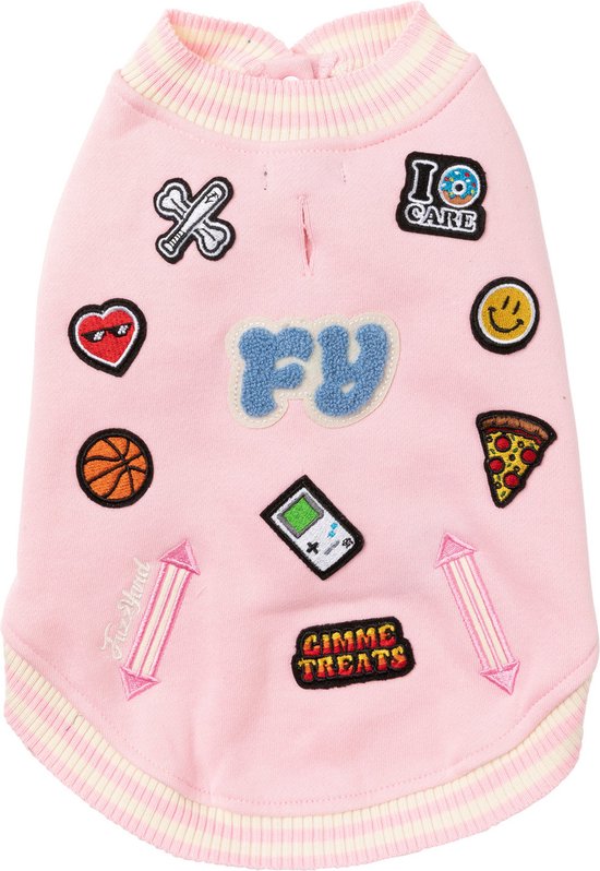 Fuzzyard The Letterman Jacket Roze - Hondenkleding - 45 cm