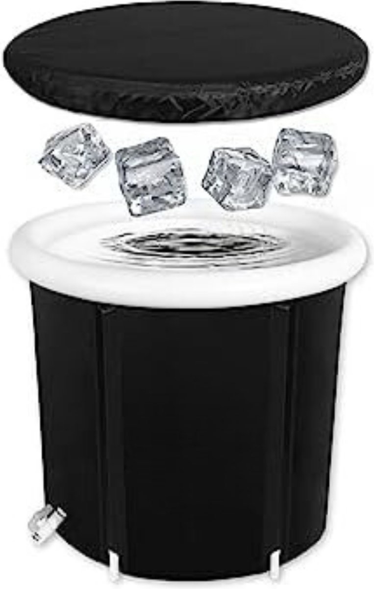 Ijsbad Opblaasbaar - Ice Bath - Dompelbad - 75cm - Zwart/Wit