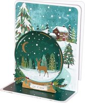 Snowglobe Pop-up Small 3D Christmas Card 2x