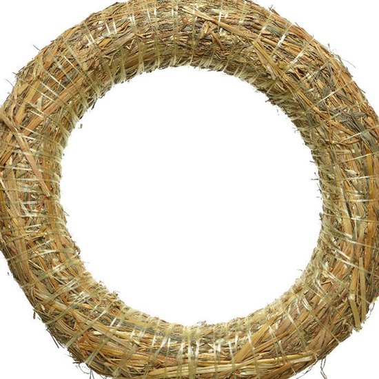 Paille de Noël en paille à décorer 25 cm - Couronnes de porte de Noël - Couronnes de paille