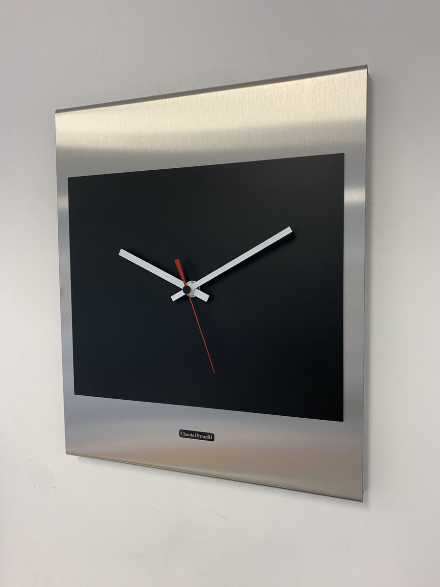 Wandklok CHANTALBRANDO = CANBERRA = BLACK & SILVER = MODERN DESIGN = ZWART & ZILVER