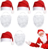 Kerstmuts en grappige kerstmanbaard, herbruikbaar gezichtsmasker met baard, kerstmuts voor mannen en vrouwen, verkleedkleding, kerstman/kerstaccessoires