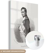 MuchoWow® Glasschilderij 30x40 cm - Schilderij acrylglas - Illustratie van Napoleon Bonaparte tegen een witte achtergrond - Foto op glas - Schilderijen