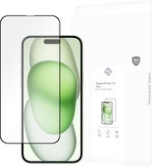 Cazy Full Cover Glass Screen Protector geschikt voor iPhone 15 Plus - Zwart