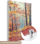 MuchoWow® Peinture sur verre 120x160 cm - Peinture sur verre acrylique - Forêt - Automne - Feuilles - Photo sur verre - Peintures