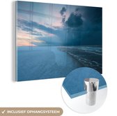 MuchoWow® Glasschilderij 30x20 cm - Schilderij acrylglas - Noordzee - Storm - Water - Foto op glas - Schilderijen