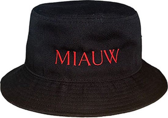 SNIVV Authentic Bucket Hat MIAUW Zwart