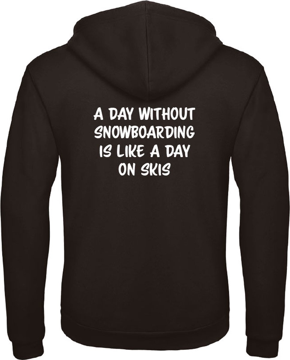 Wintersport hoodie zwart M - Snowboarding - soBAD. | Foute apres ski outfit | kleding | verkleedkleren | wintersporttruien | wintersport dames en heren | Snowboarding