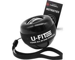 U Fit One Wrist Trainer Ball met Autostart - Handtrainer - Pols Trainerball - Spinner - Polstrainer - Stressbal - Ball - Power - Zwart